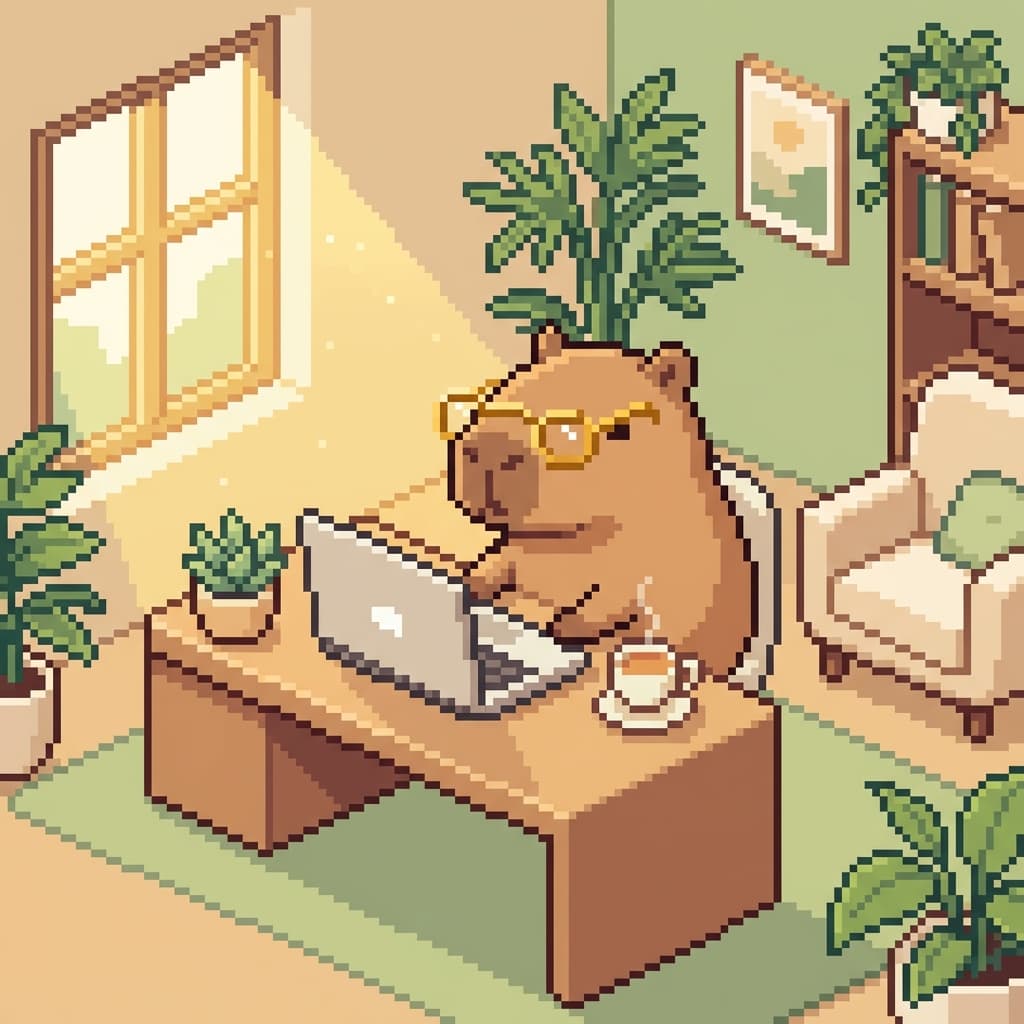 CapyBreaks application interface showing a cute capybara and productivity tools